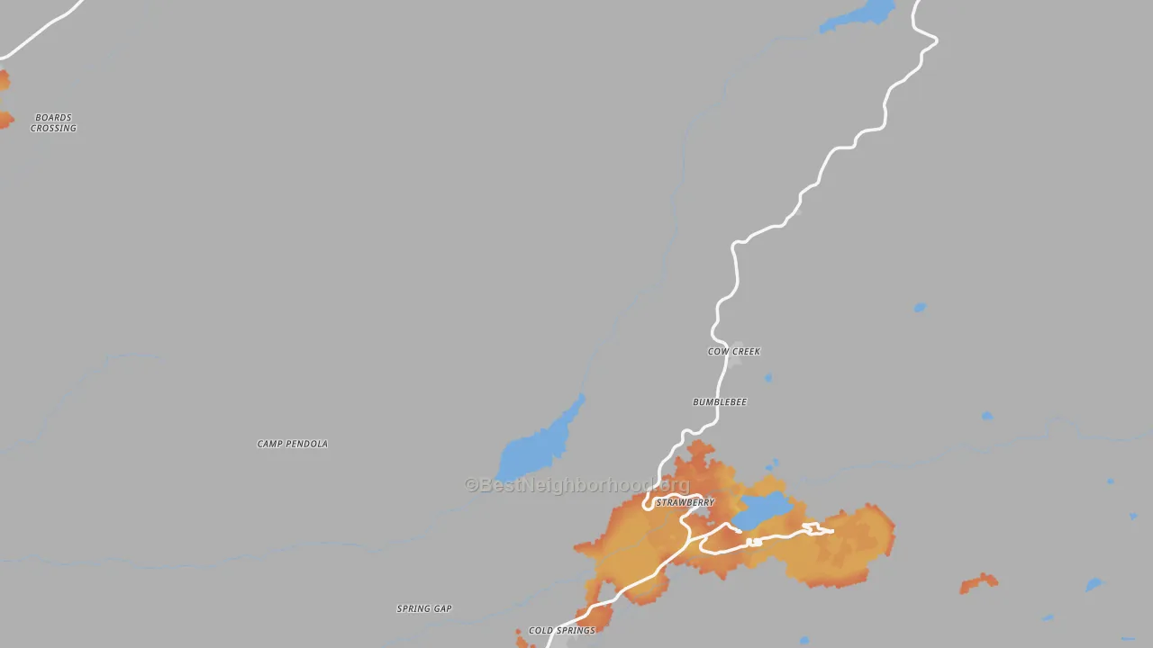 Bike Grade map of Strawberry, CA