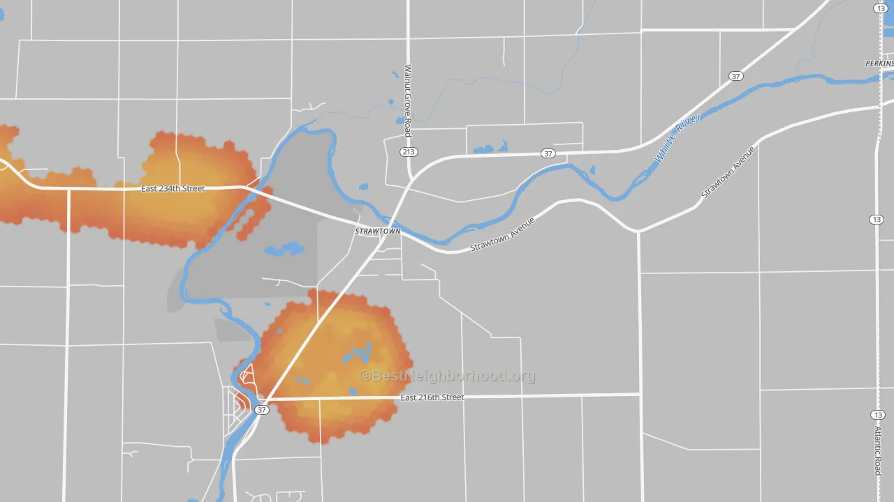 Bike Grade map of Strawtown, IN