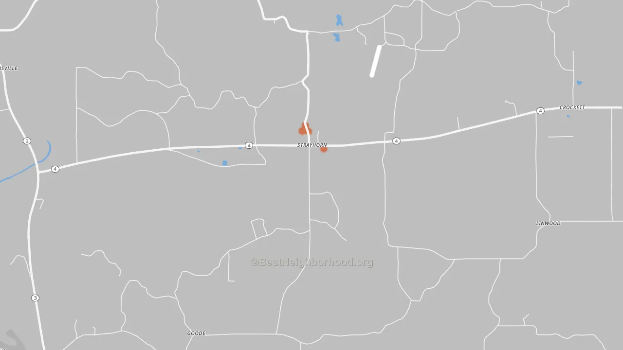 Bike Grade map of Strayhorn, MS