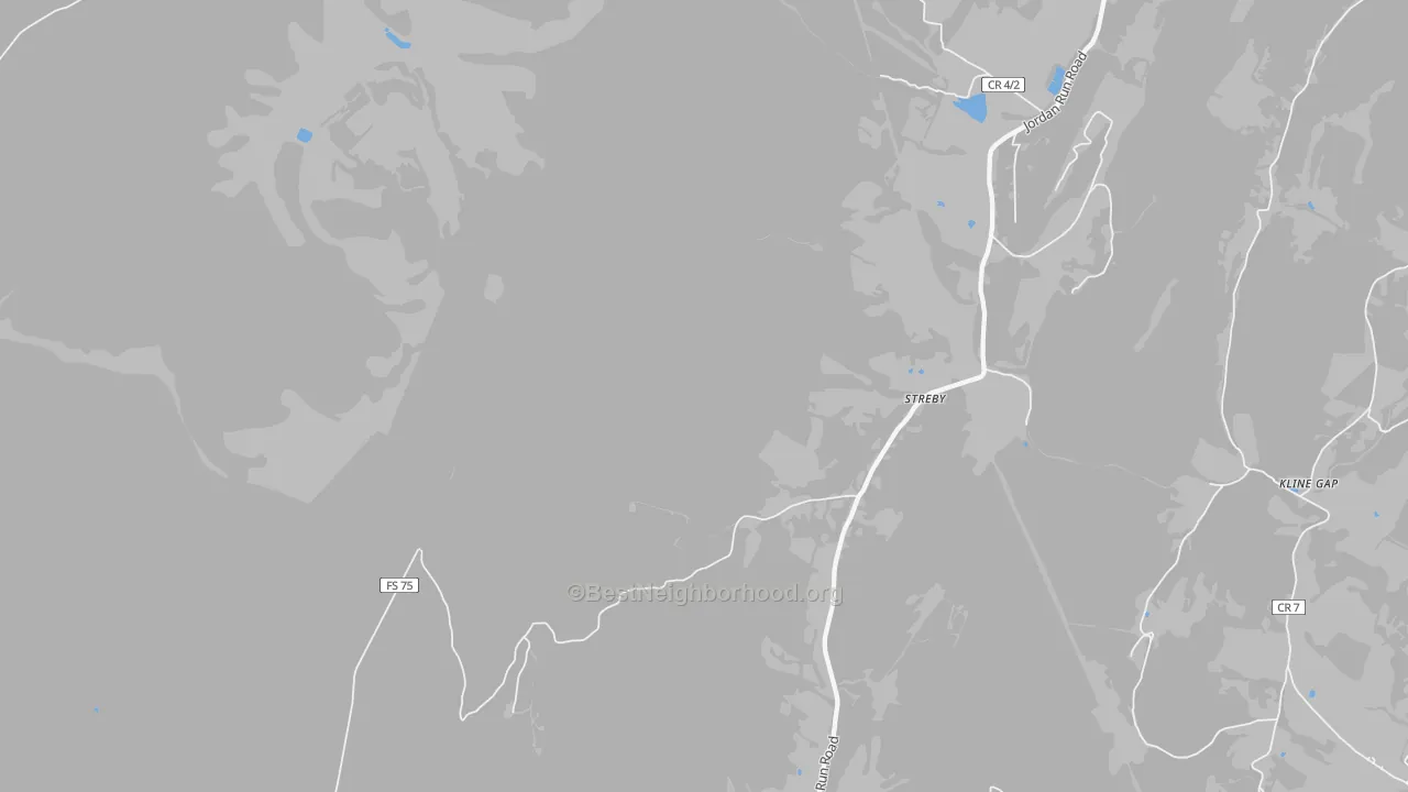 Bike Grade map of Streby, WV