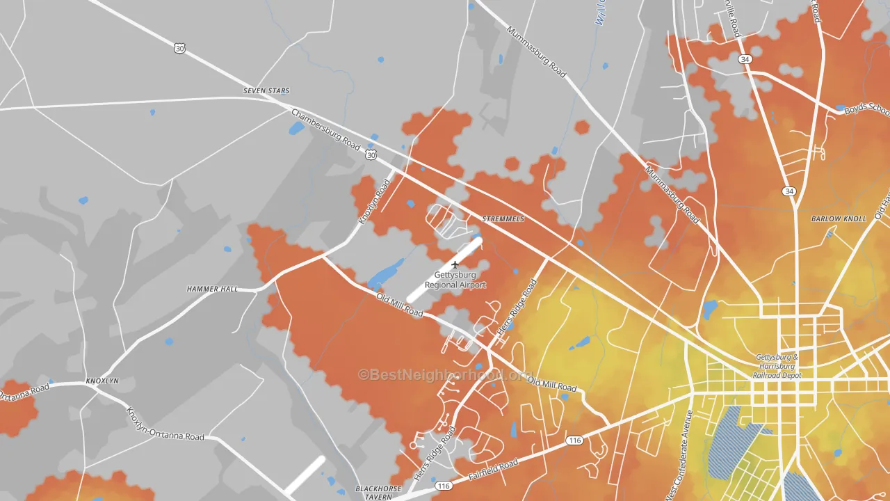 Bike Grade map of Stremmels, PA