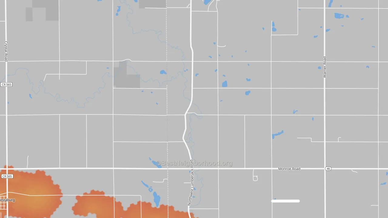 Bike Grade map of Strickland, MI
