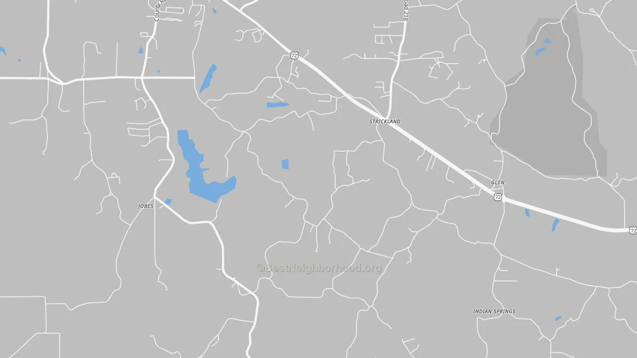 Bike Grade map of Strickland, MS