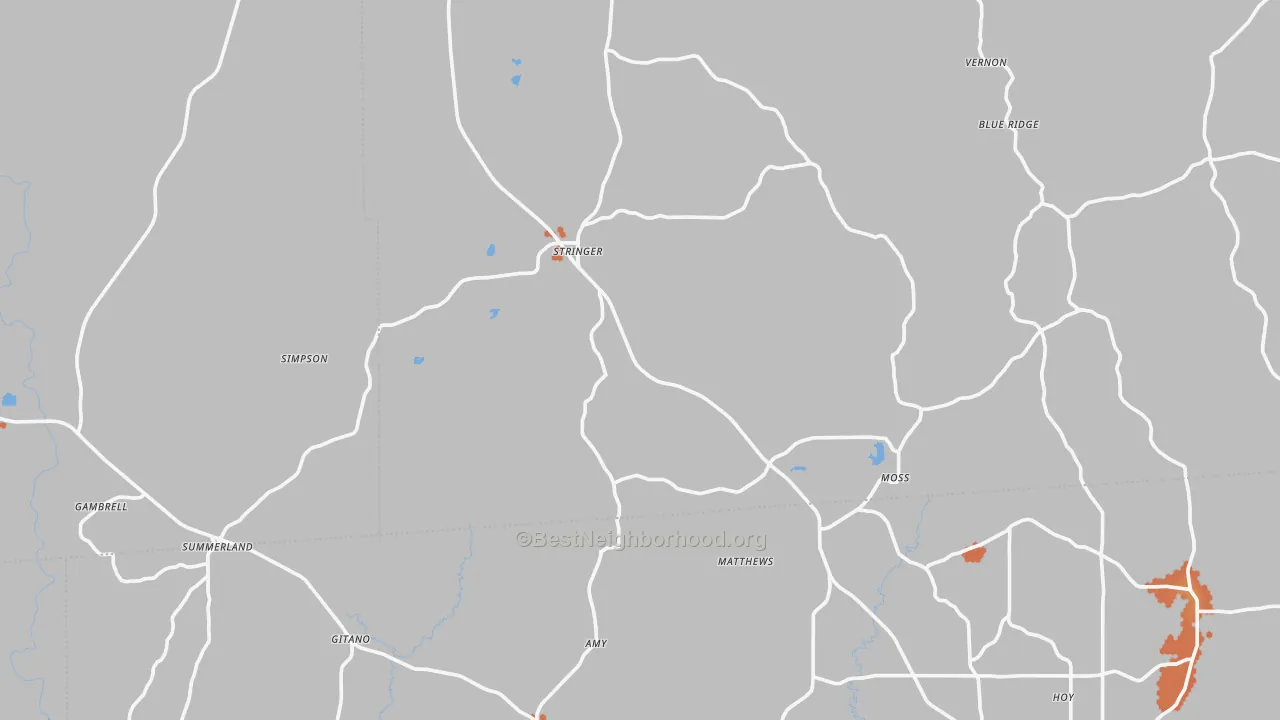 Bike Grade map of Stringer, MS