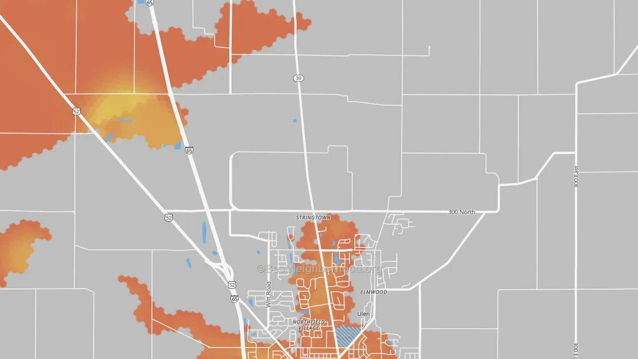 Bike Grade map of Stringtown, IN
