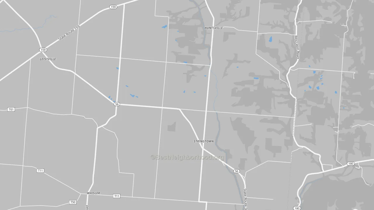 Bike Grade map of Stringtown, OH
