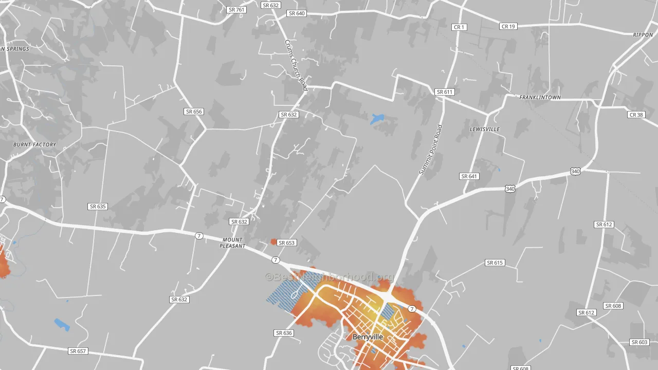 Bike Grade map of Stringtown, VA