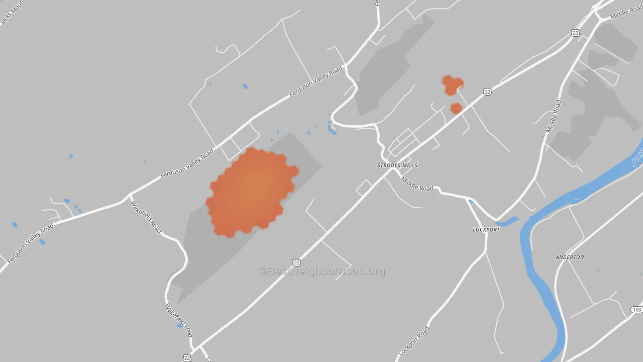 Bike Grade map of Strodes Mills, PA