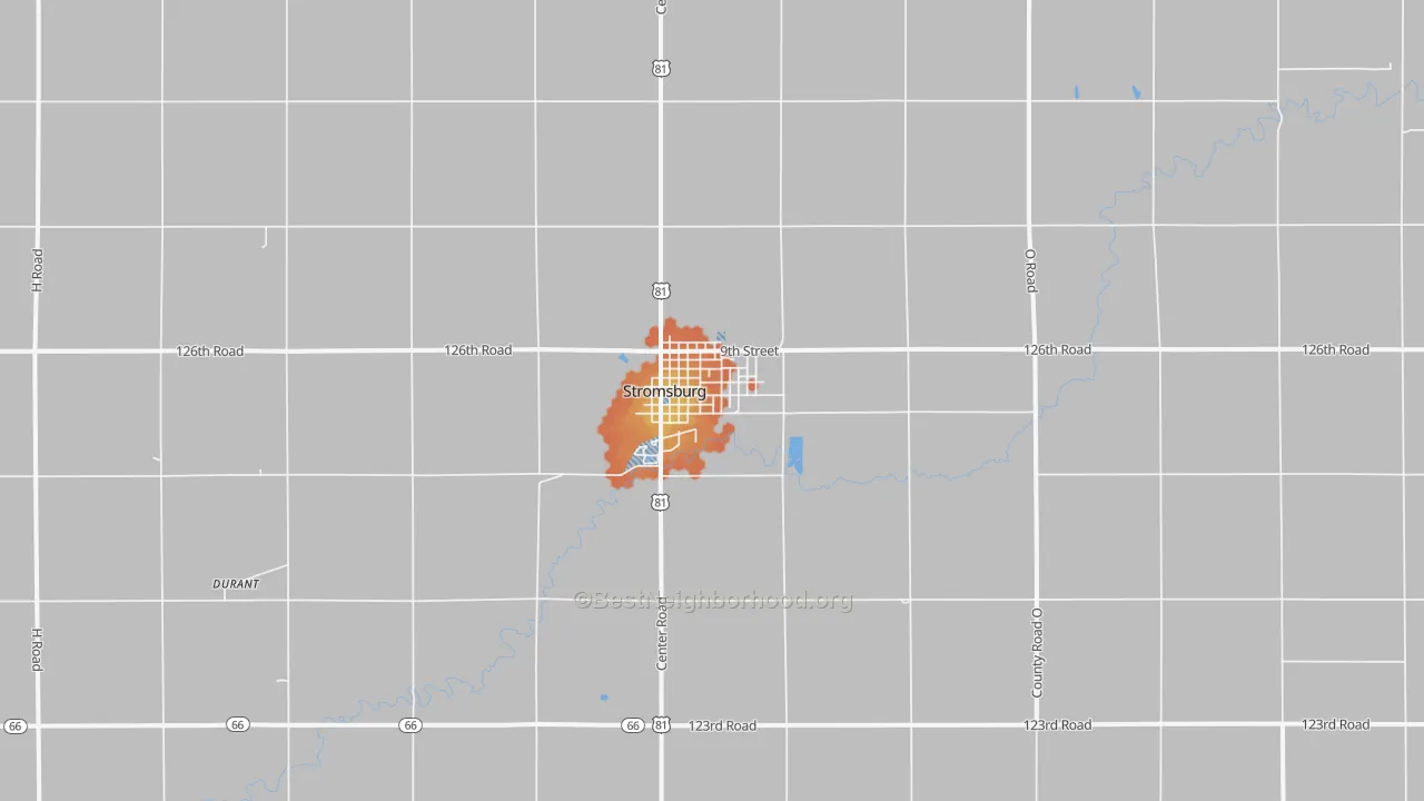 Bike Grade map of Stromsburg, NE