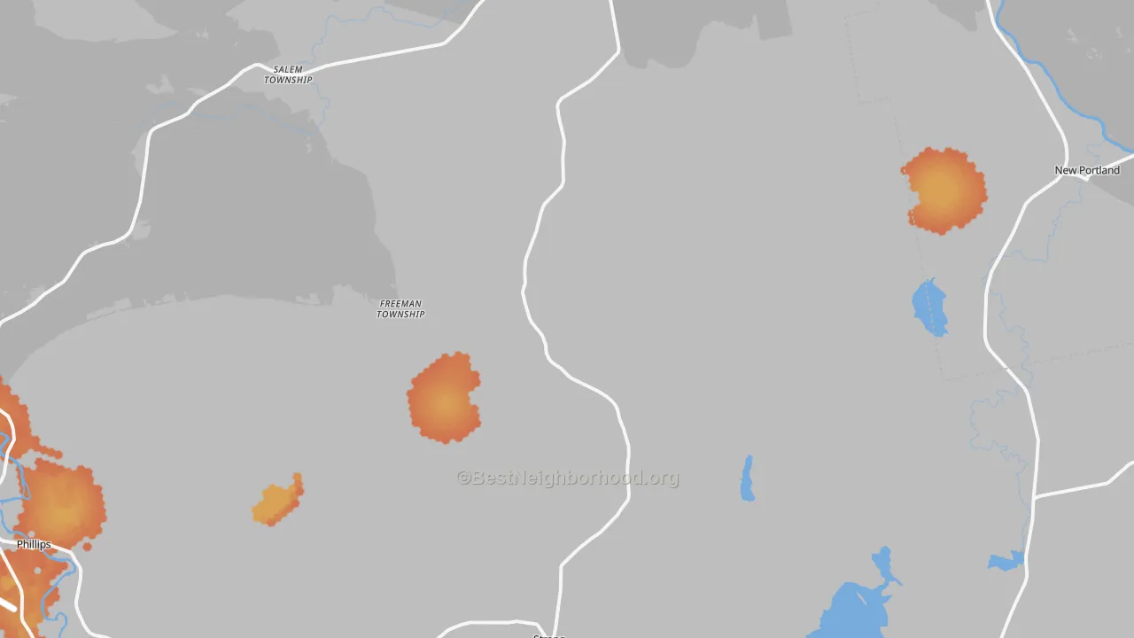 Bike Grade map of Strong, ME