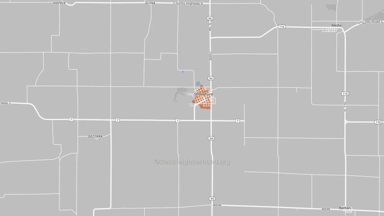 Bike Grade map of Stronghurst, IL