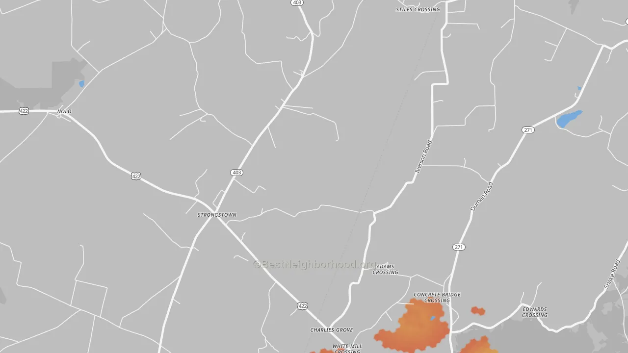 Bike Grade map of Strongstown, PA