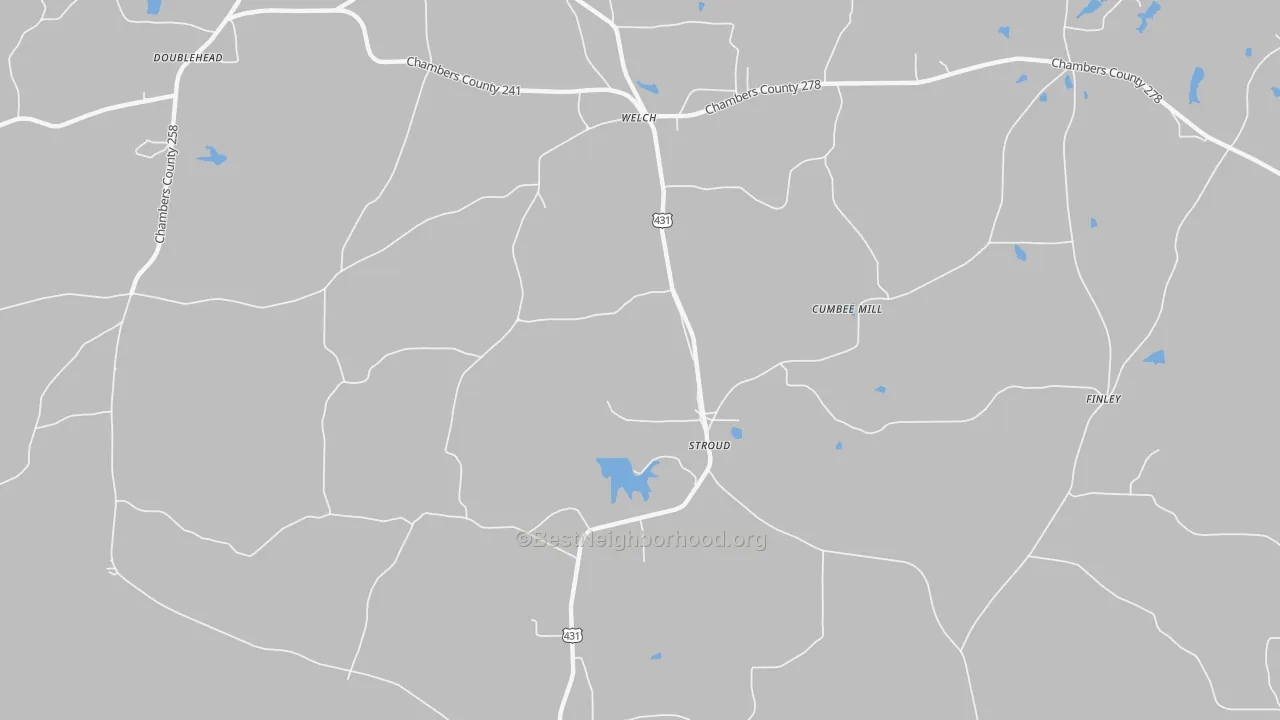 Bike Grade map of Stroud, AL