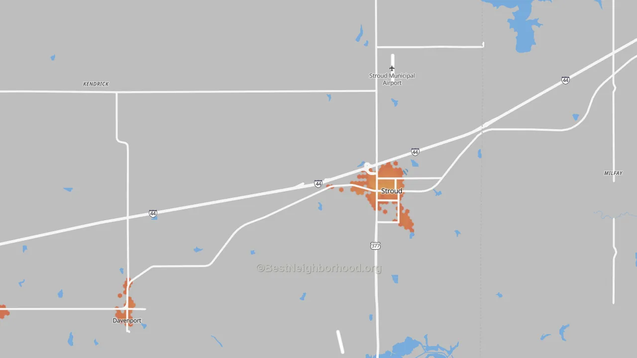 Bike Grade map of Stroud, OK