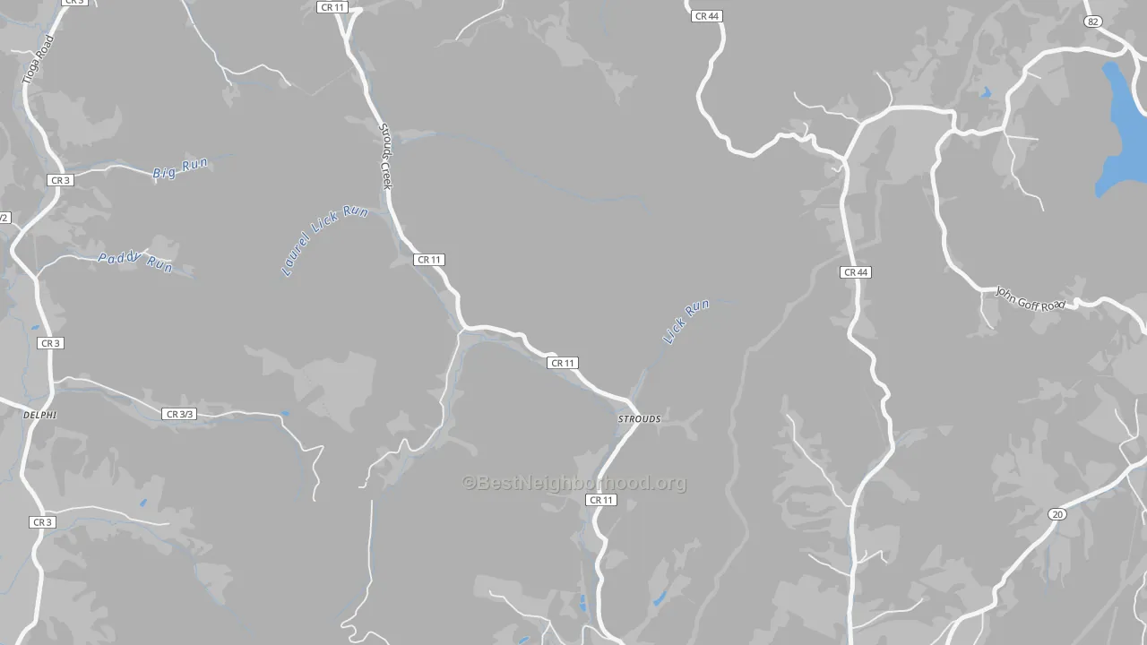 Bike Grade map of Strouds, WV
