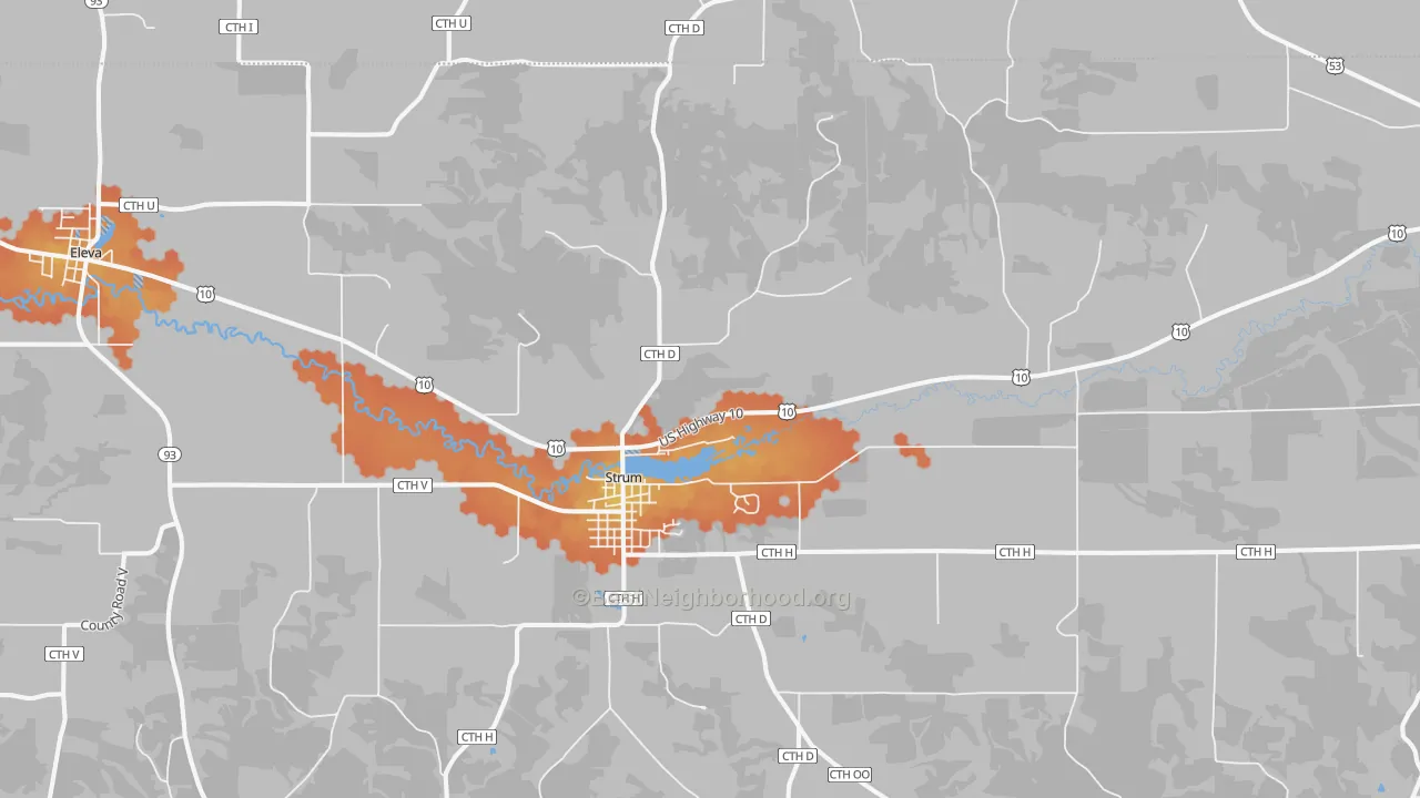 Bike Grade map of Strum, WI