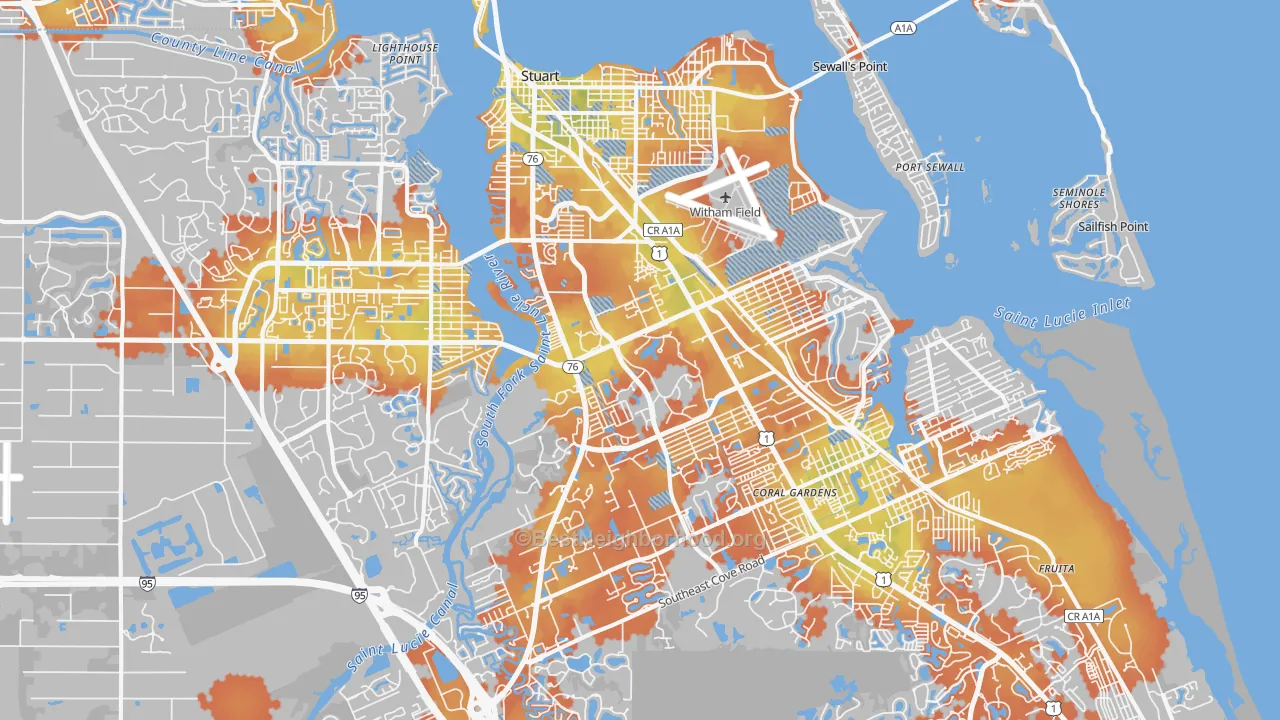 Bike Grade map of Stuart, FL