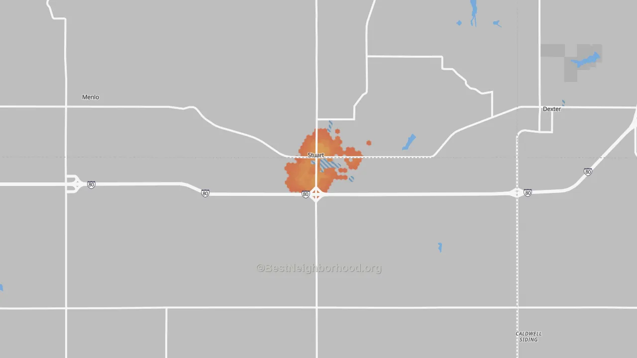 Bike Grade map of Stuart, IA