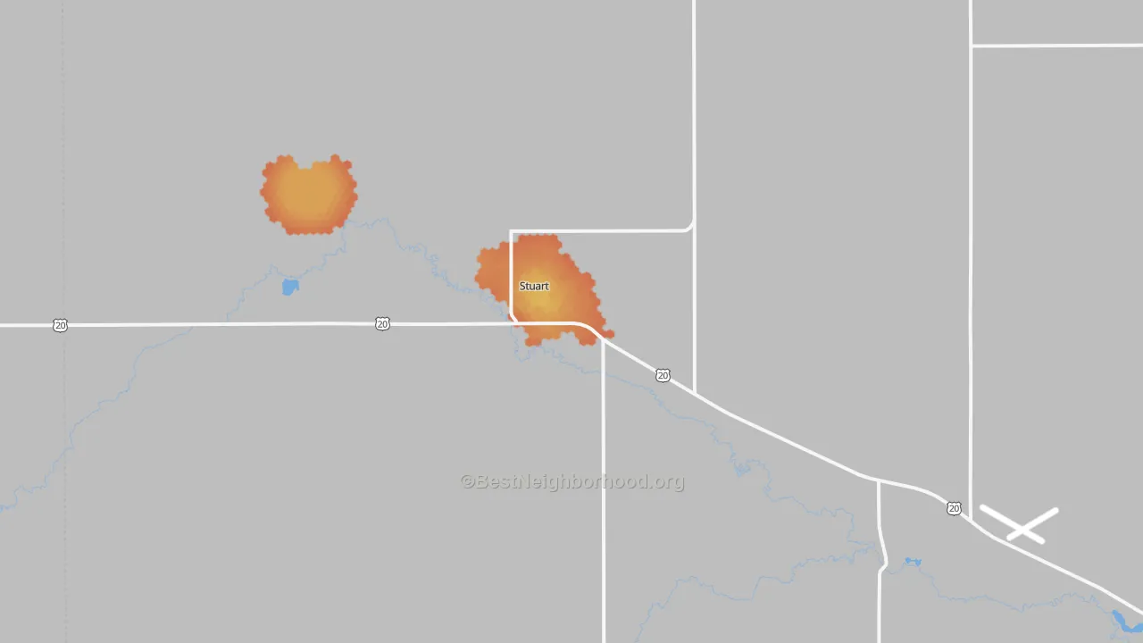 Bike Grade map of Stuart, NE