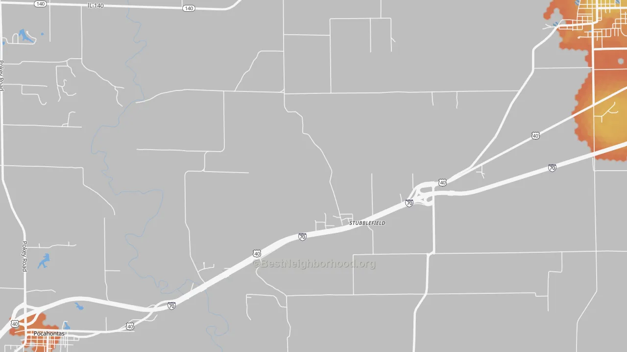 Bike Grade map of Stubblefield, IL