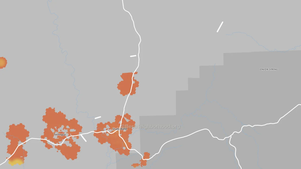 Bike Grade map of Study Butte, TX