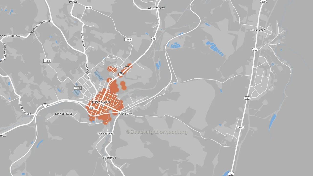 Bike Grade map of Stumptown, PA