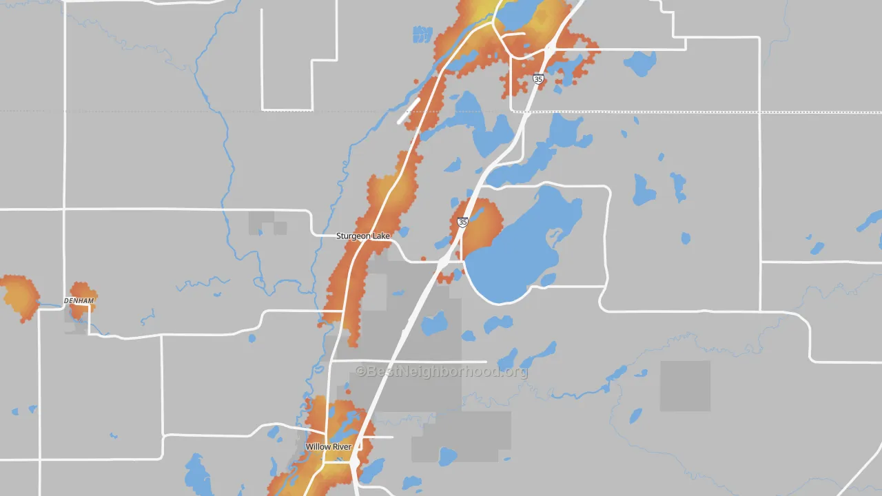 Bike Grade map of Sturgeon Lake, MN