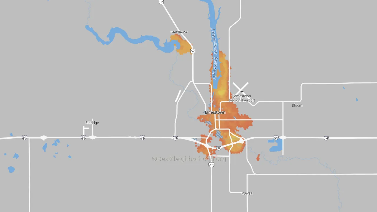 Bike Grade map of Stutsman County, ND