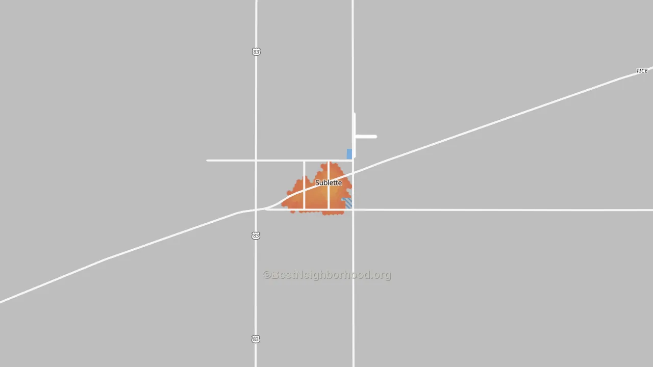 Bike Grade map of Sublette, KS