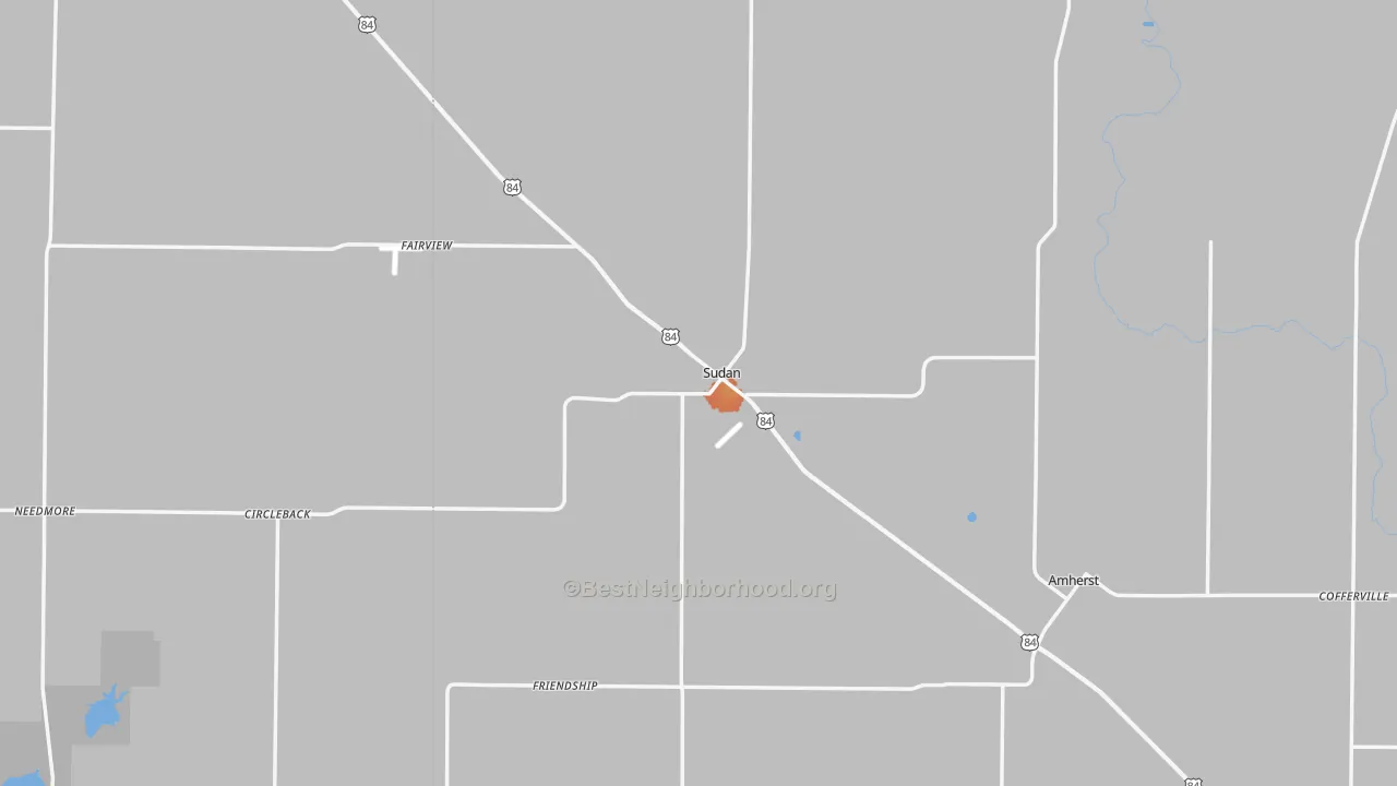 Bike Grade map of Sudan, TX