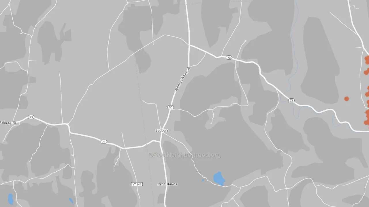 Bike Grade map of Sudbury, VT