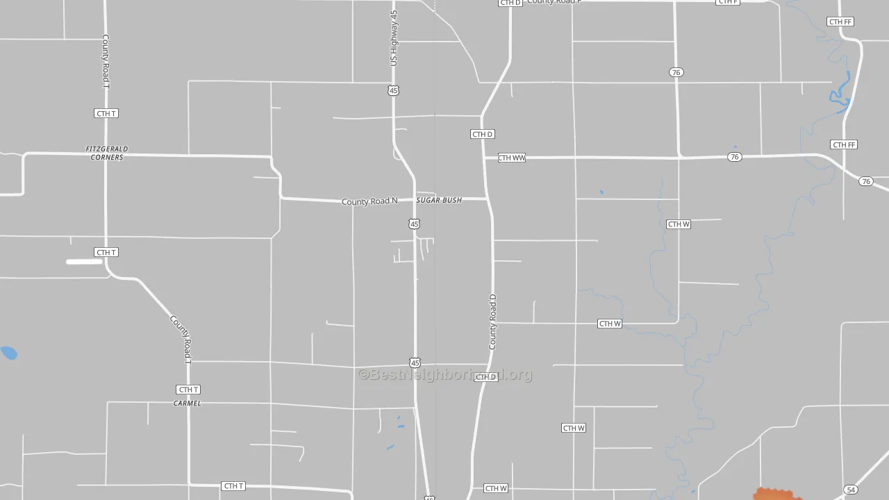 Bike Grade map of Sugar Bush, WI