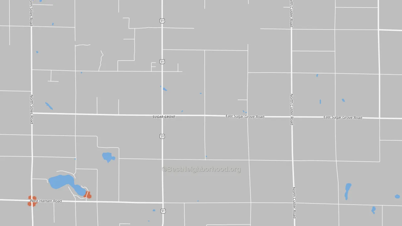 Bike Grade map of Sugar Grove, MI