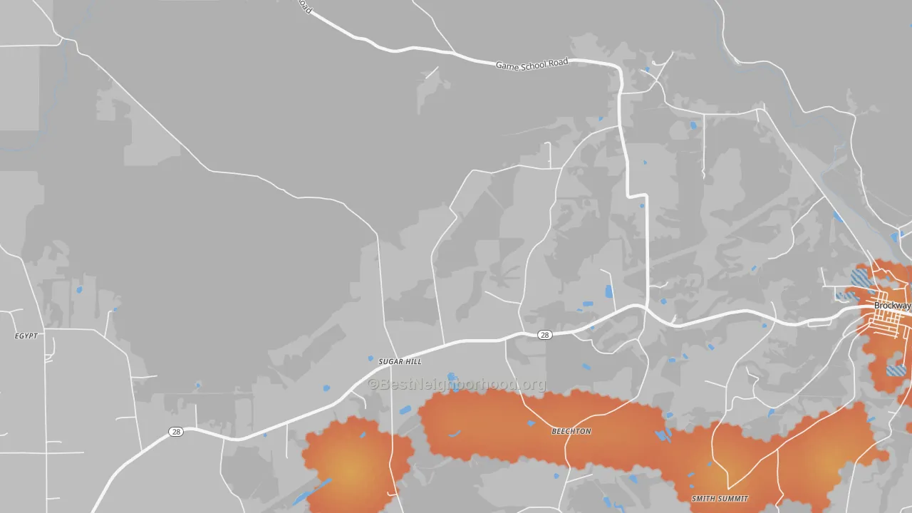 Bike Grade map of Sugar Hill, PA