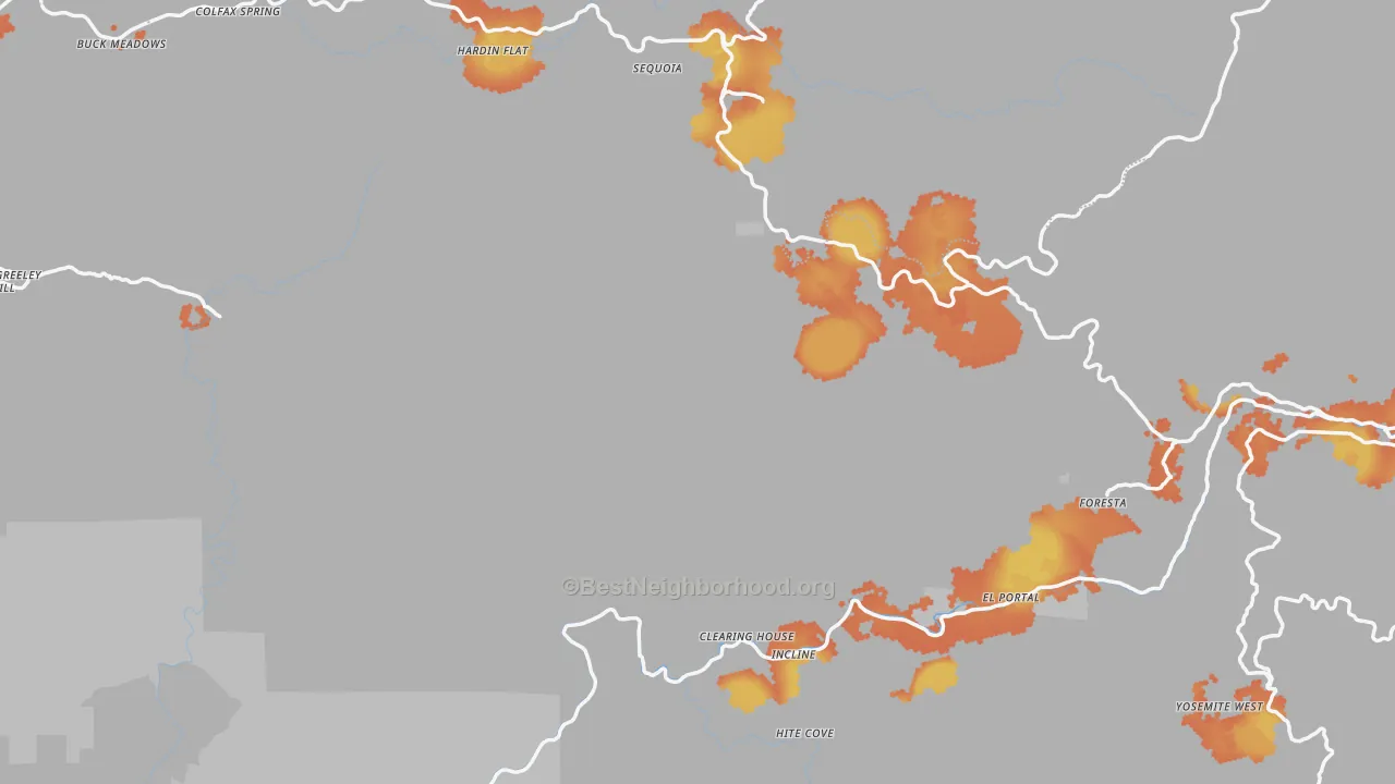 Bike Grade map of Sugar Pine, CA