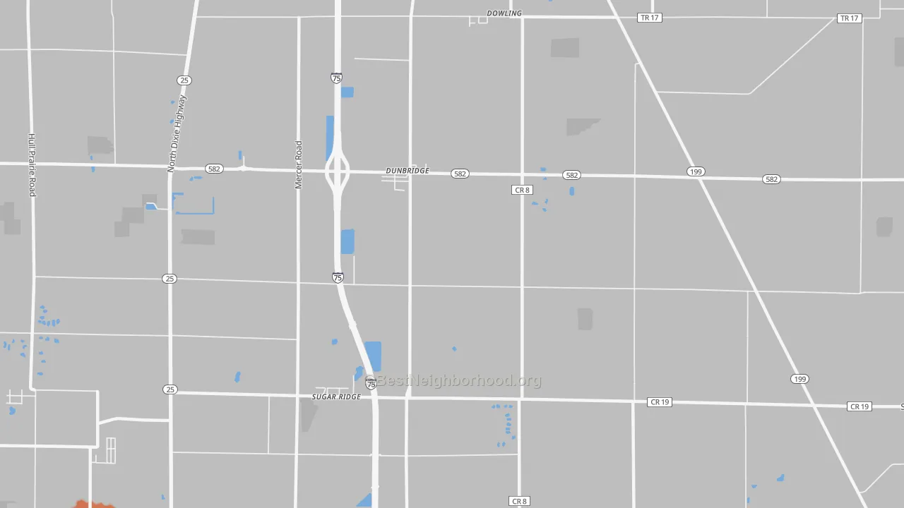 Bike Grade map of Sugar Ridge, OH