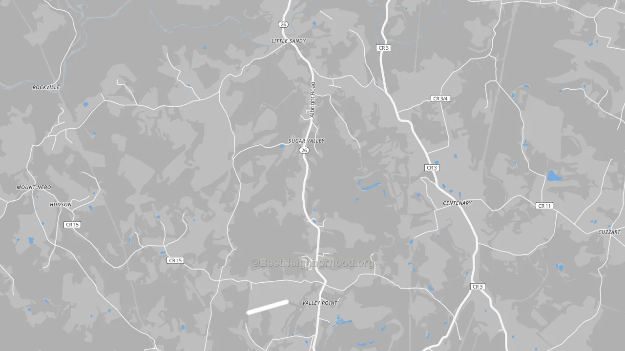 Bike Grade map of Sugar Valley, WV