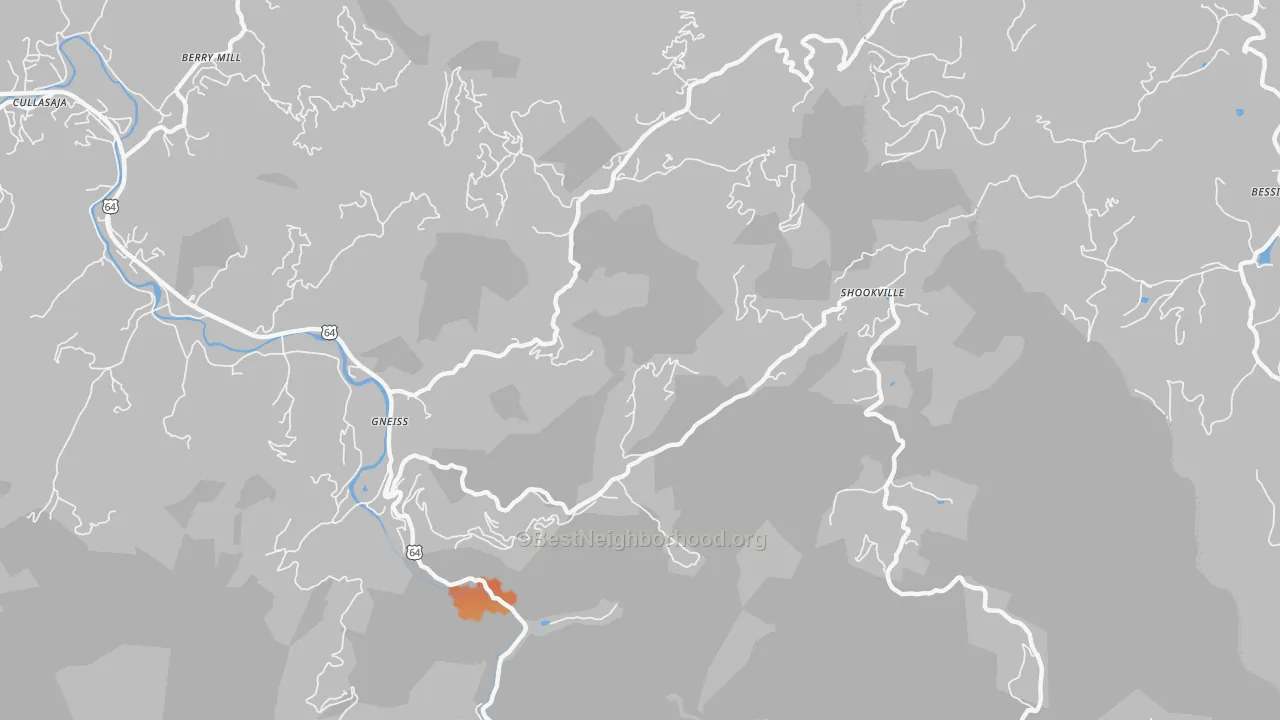 Bike Grade map of Sugarfork, NC