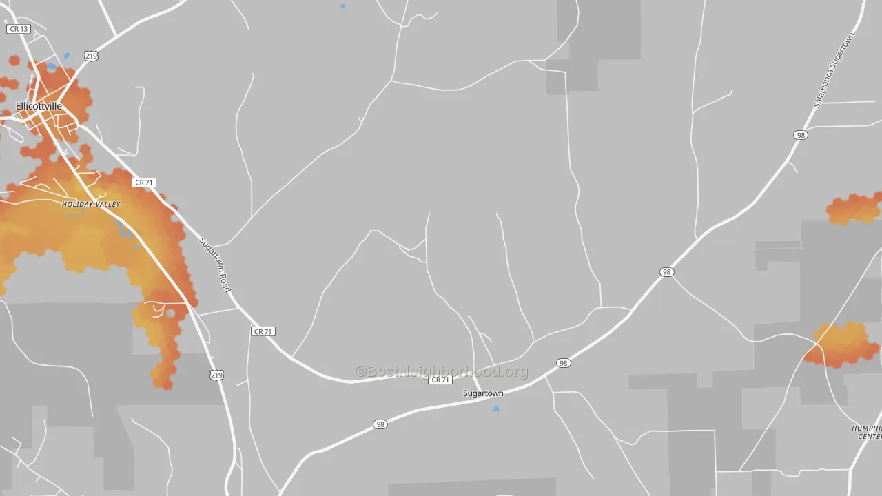 Bike Grade map of Sugartown, NY