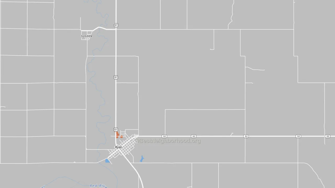 Bike Grade map of Sugden, OK
