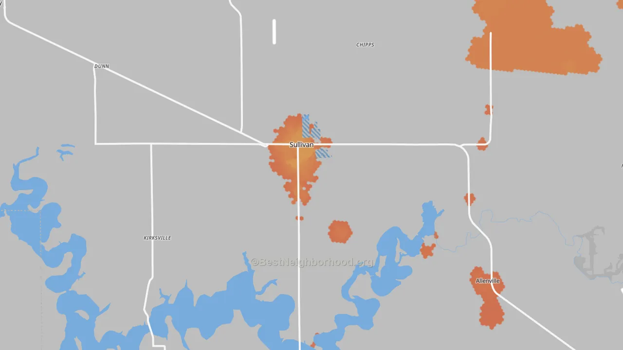 Bike Grade map of Sullivan, IL
