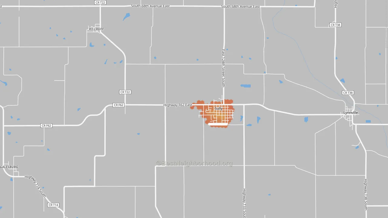 Bike Grade map of Sully, IA