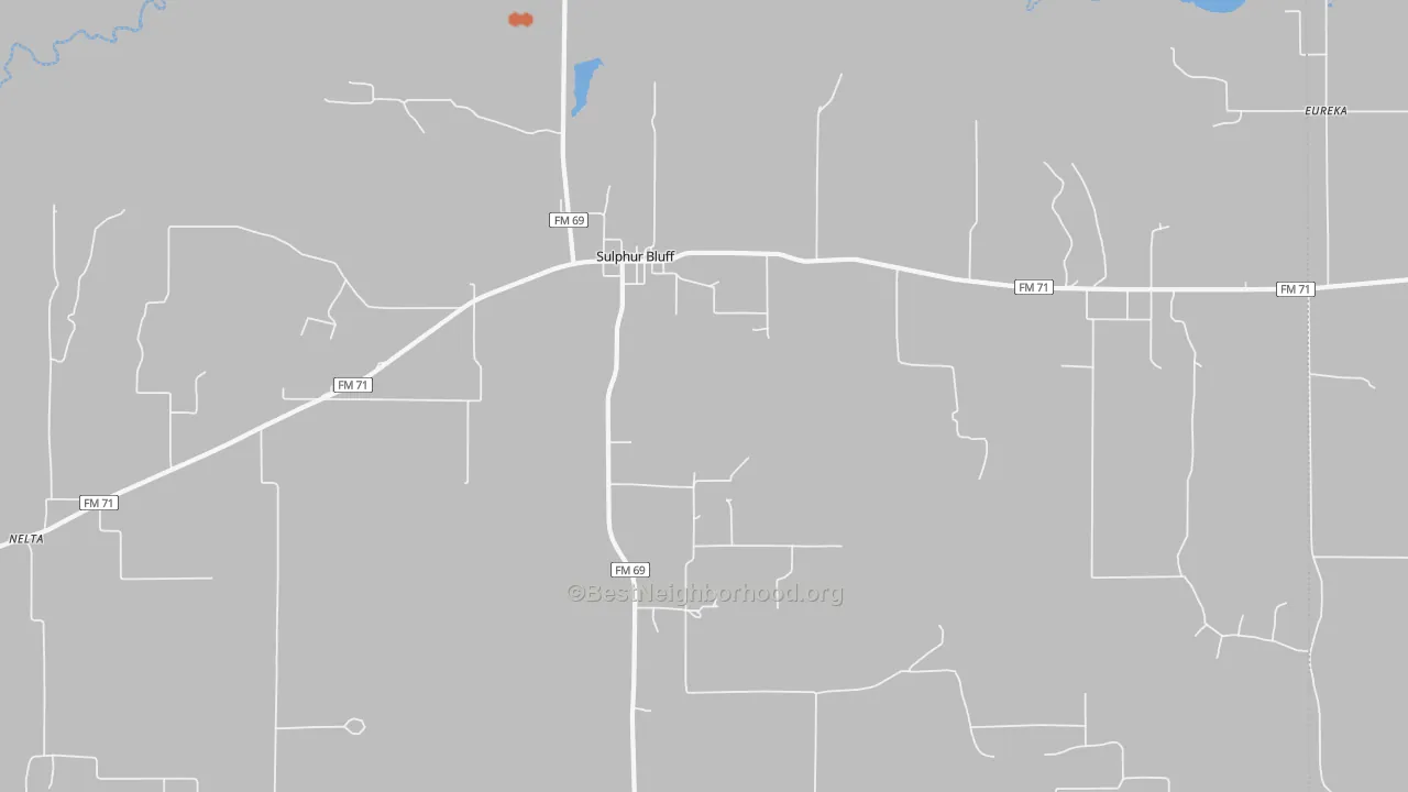 Bike Grade map of Sulphur Bluff, TX