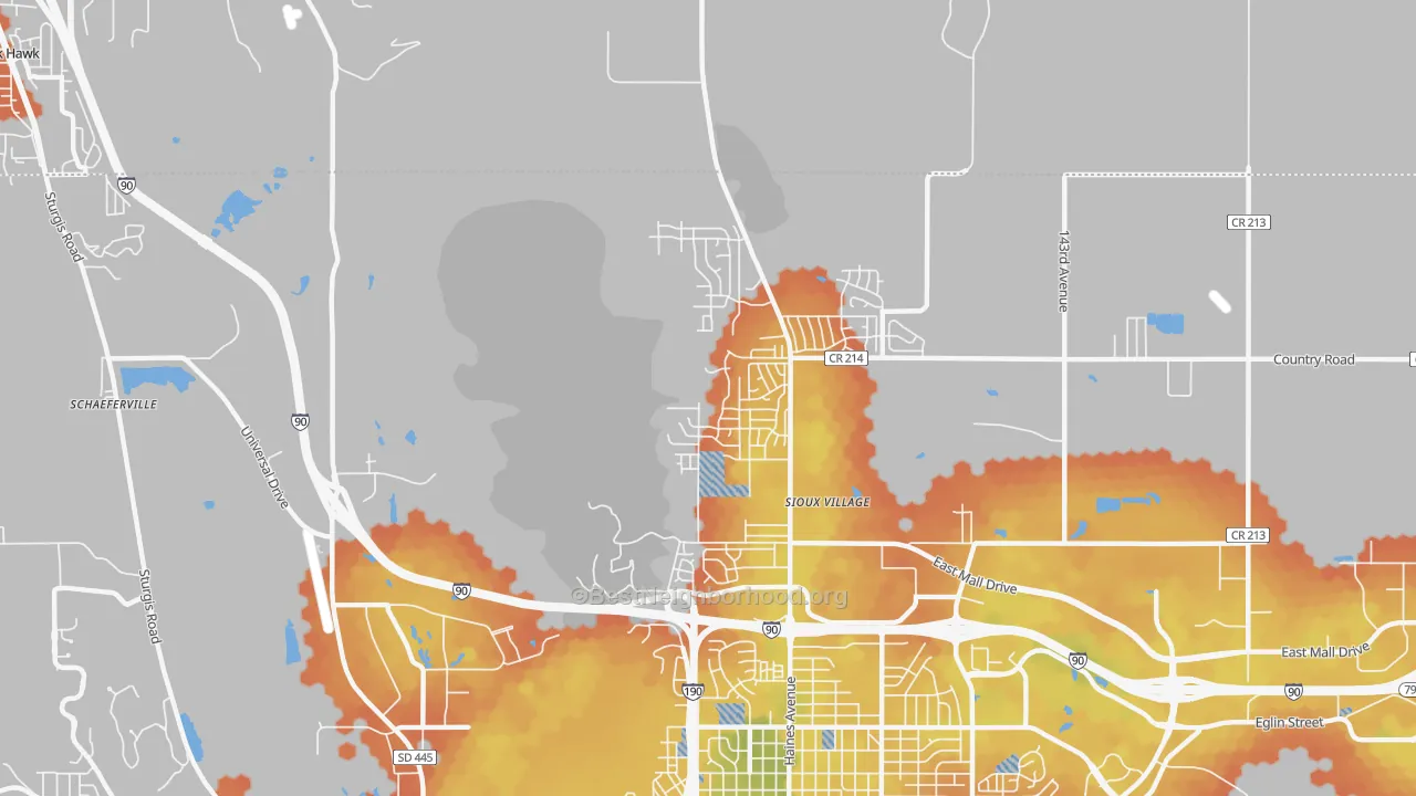 Bike Grade map of Sulphur, SD