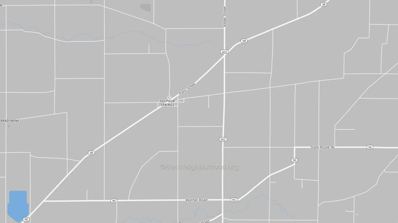 Bike Grade map of Sulphur Springs, OH