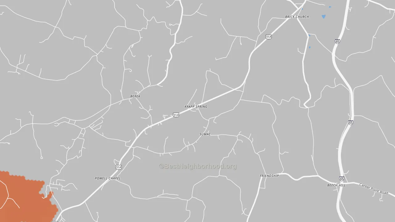Bike Grade map of Sumac, TN