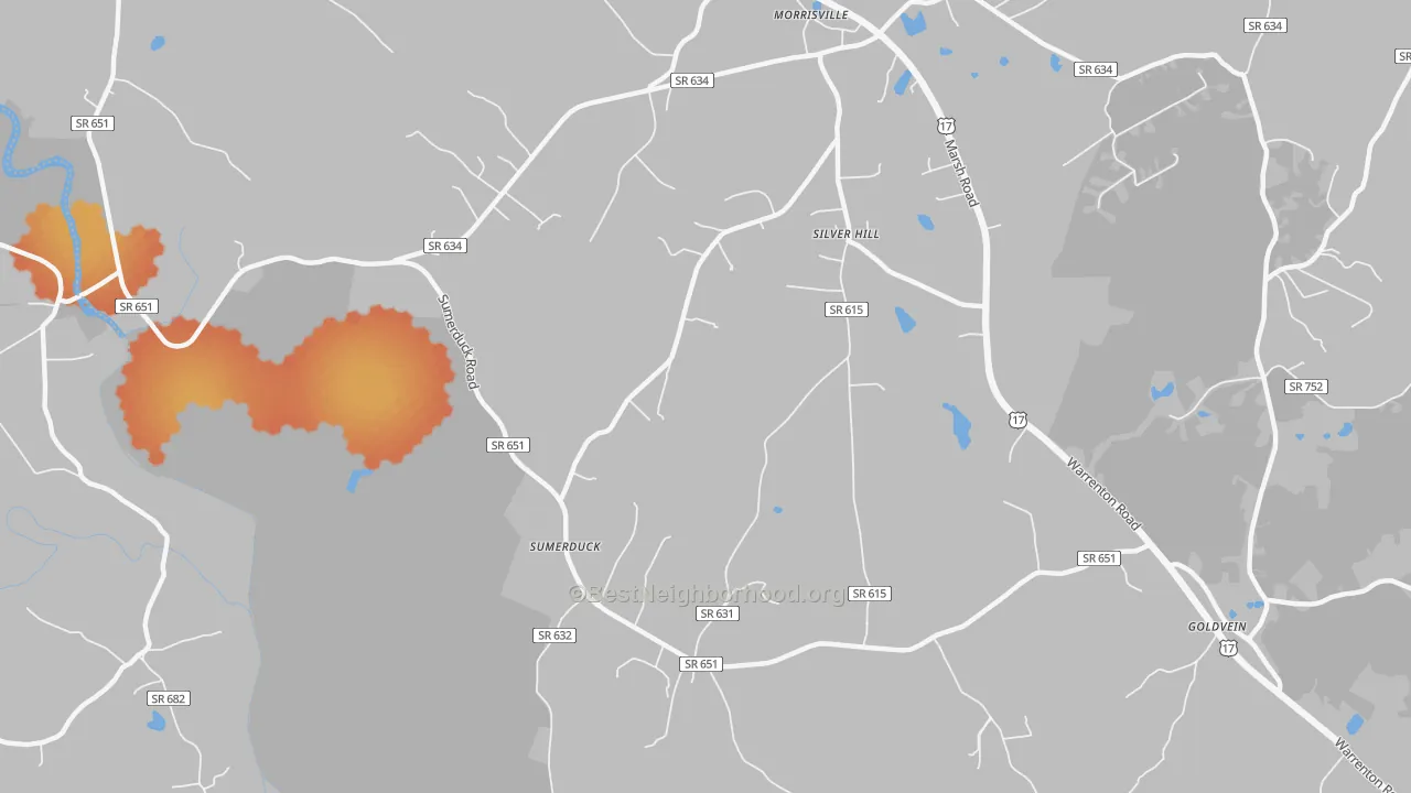 Bike Grade map of Sumerduck, VA