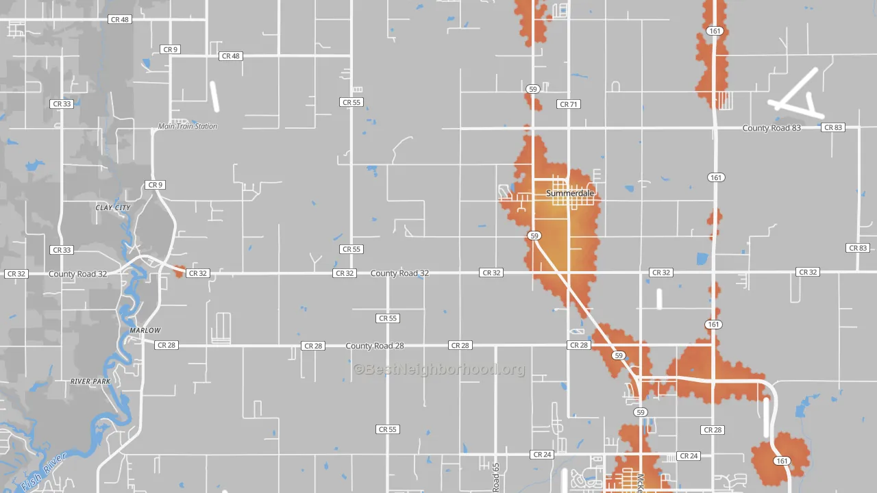 Bike Grade map of Summerdale, AL