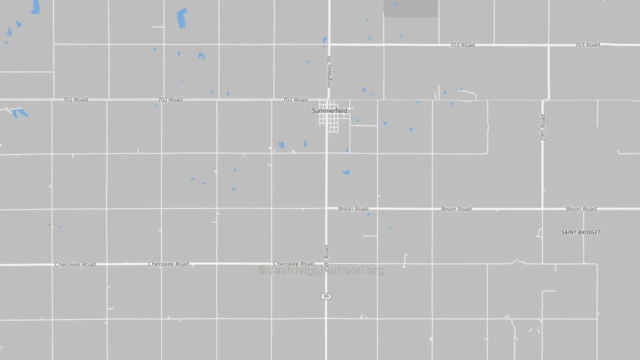 Bike Grade map of Summerfield, KS