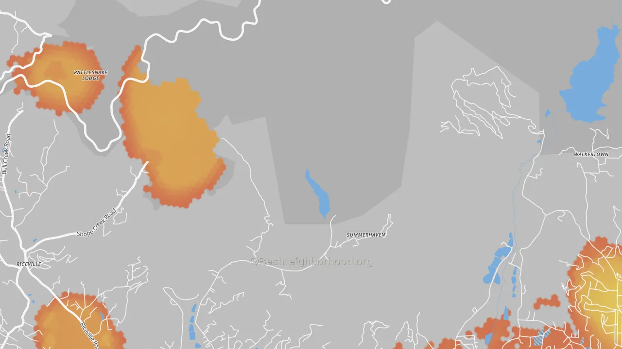 Bike Grade map of Summerhaven, NC